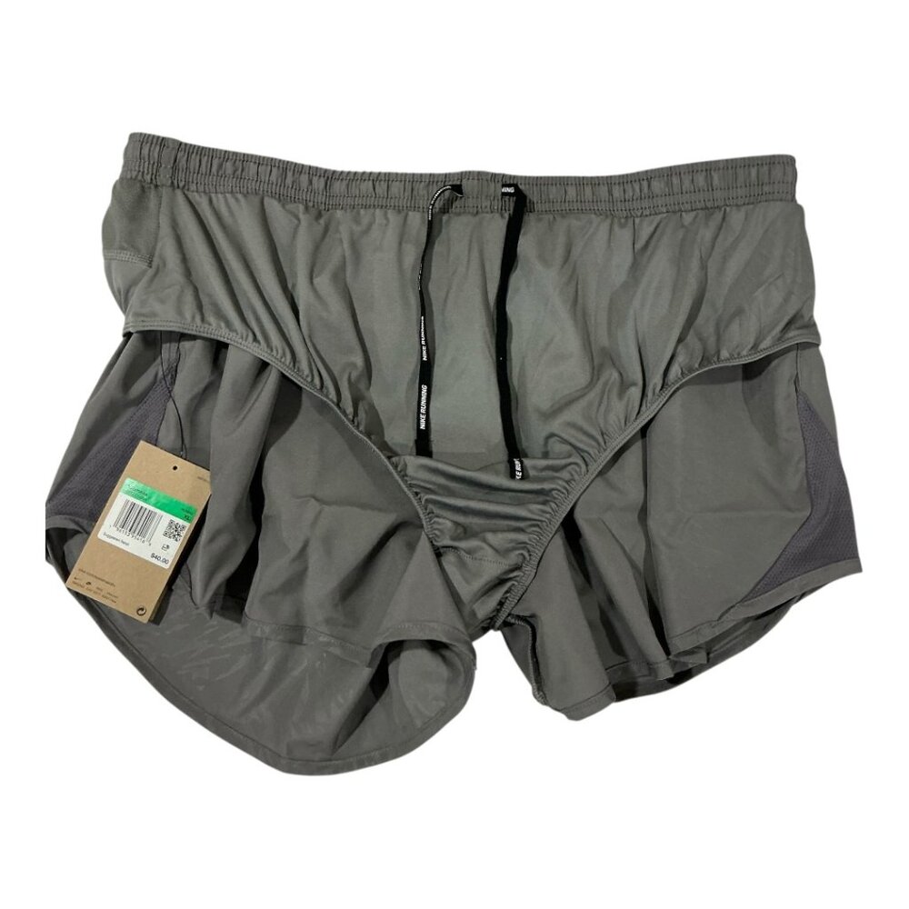 Nike Women's Tempo Modern Embossed 4" Brief Lined Grey Running Shorts Size XL - Picture 4 of 8